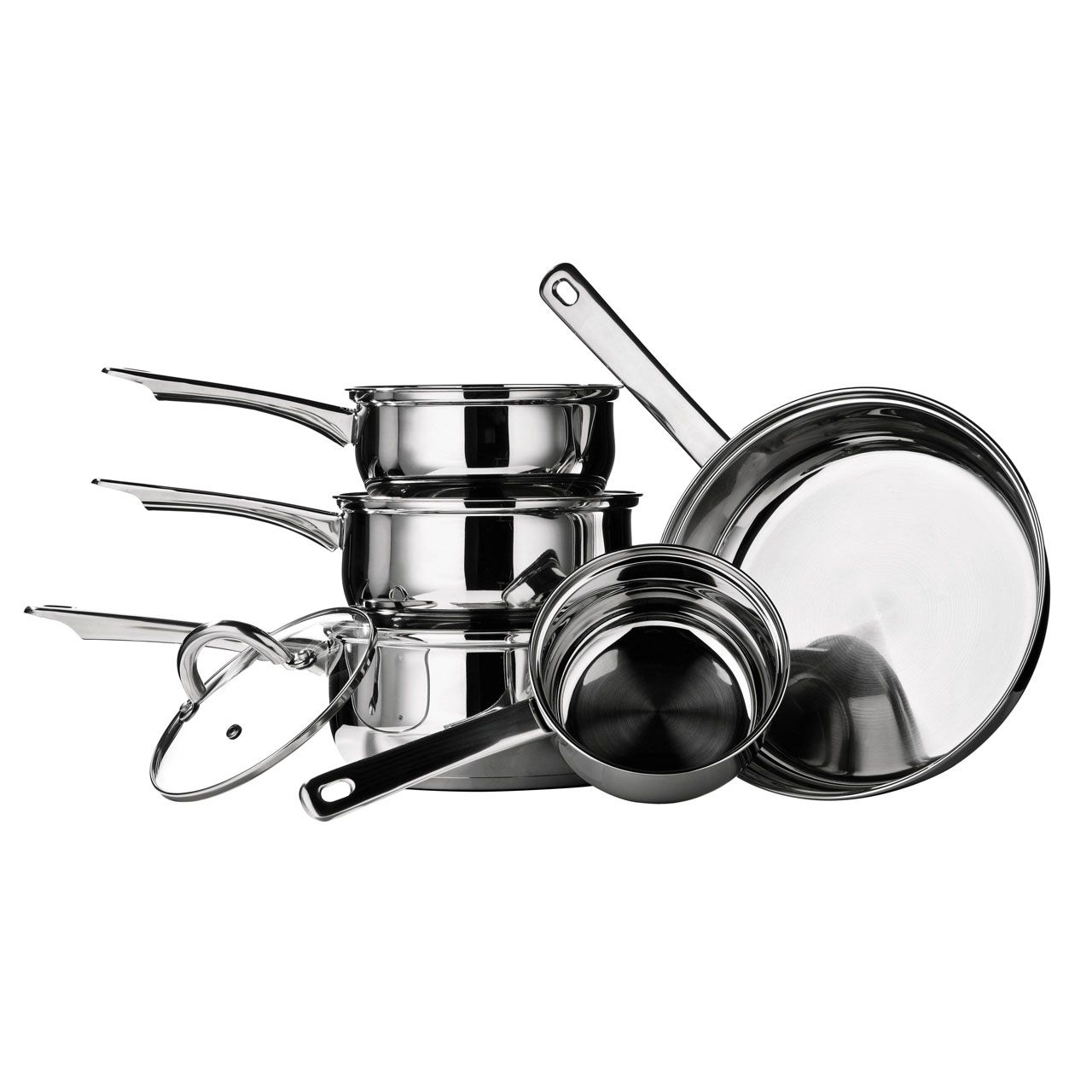 Homewares 5Pc Stainless Steel Saucepan Set