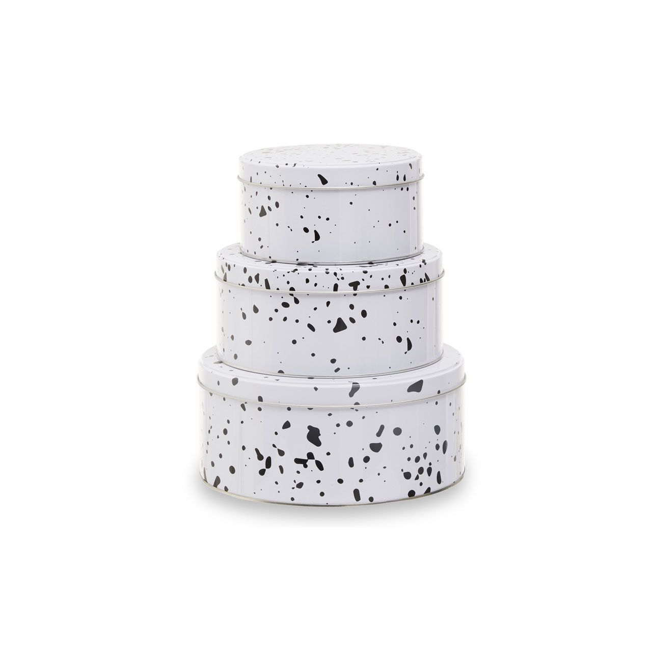 Homewares Set Of Three Speckled Storage Tins