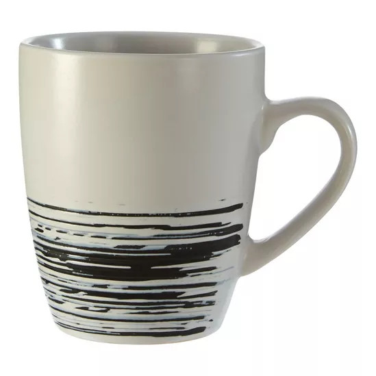 Homewares Middag Set Of 4 White And Bark Effect Mugs