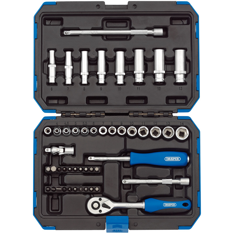 Draper 47pcs Socket Set 1/4in Sq Dr Metric