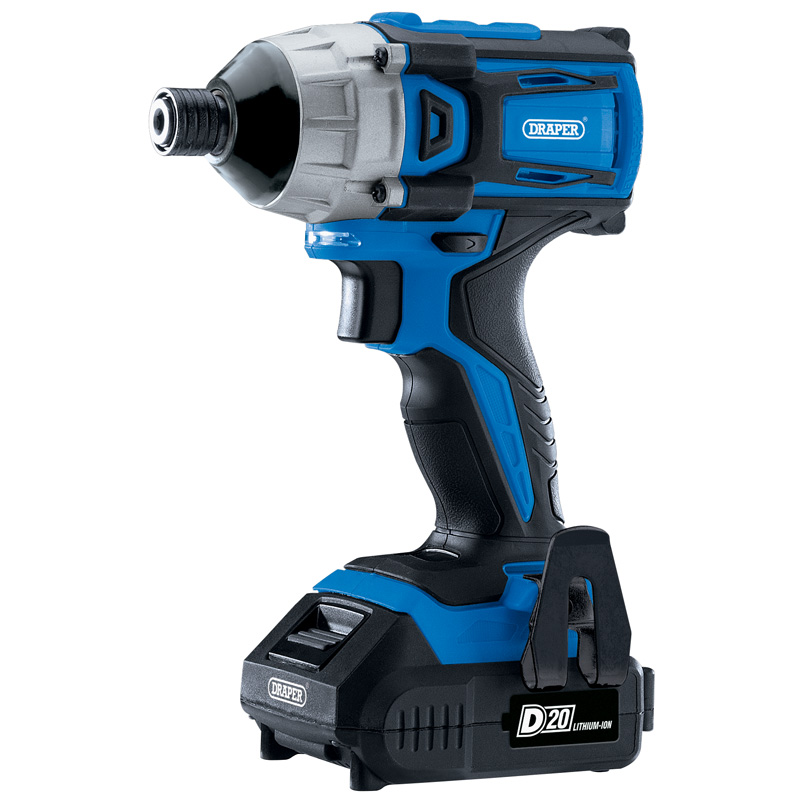 D20 20V Brushless 1/4 Impact Driver With 2 X 2.0Ah Batteries And Charger (180Nm)