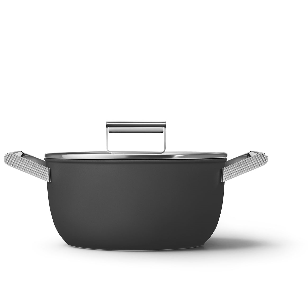 Smeg 24cm Casserole Dish w/lid - Black