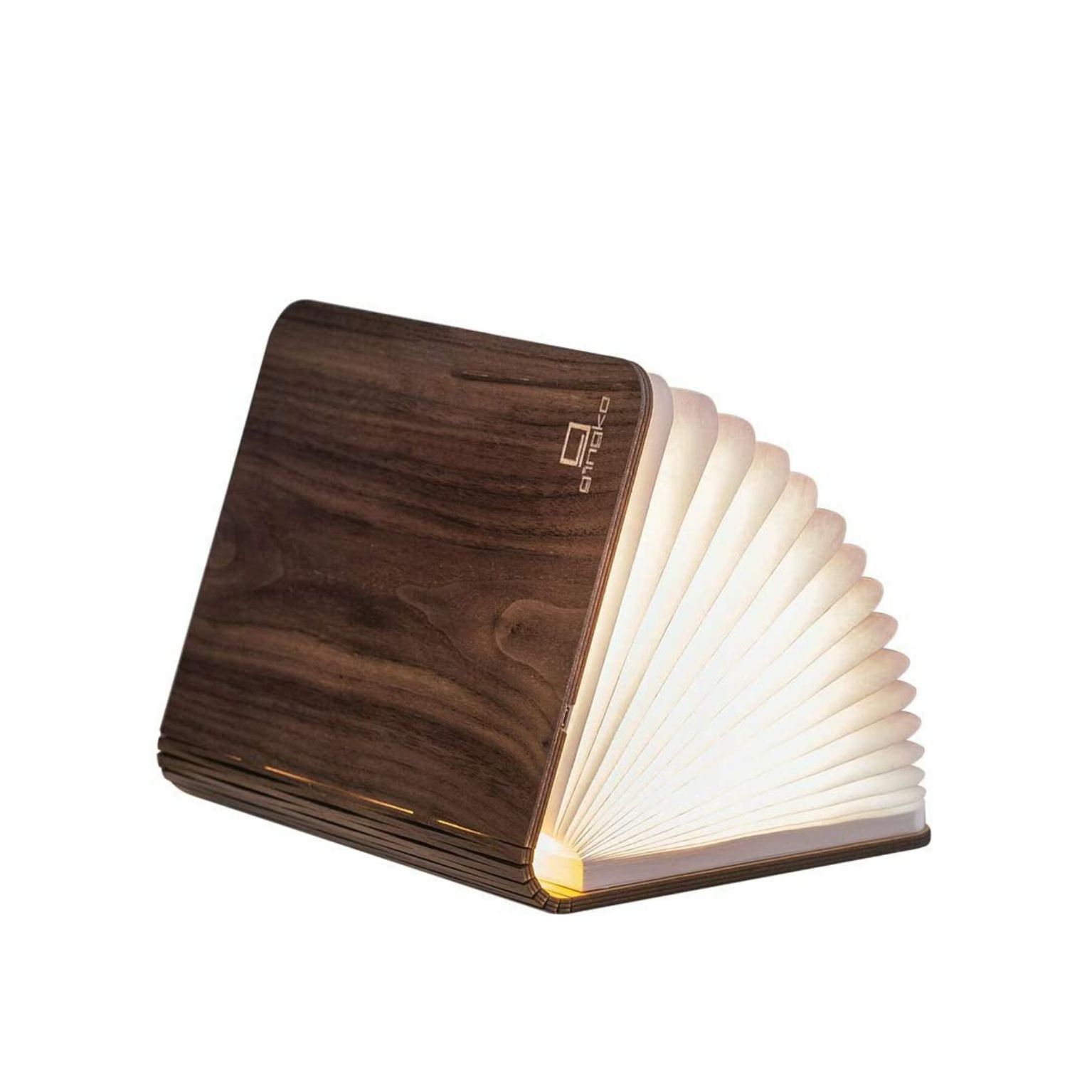 Gingko Natural Wood Smart Book Light Large Walnut