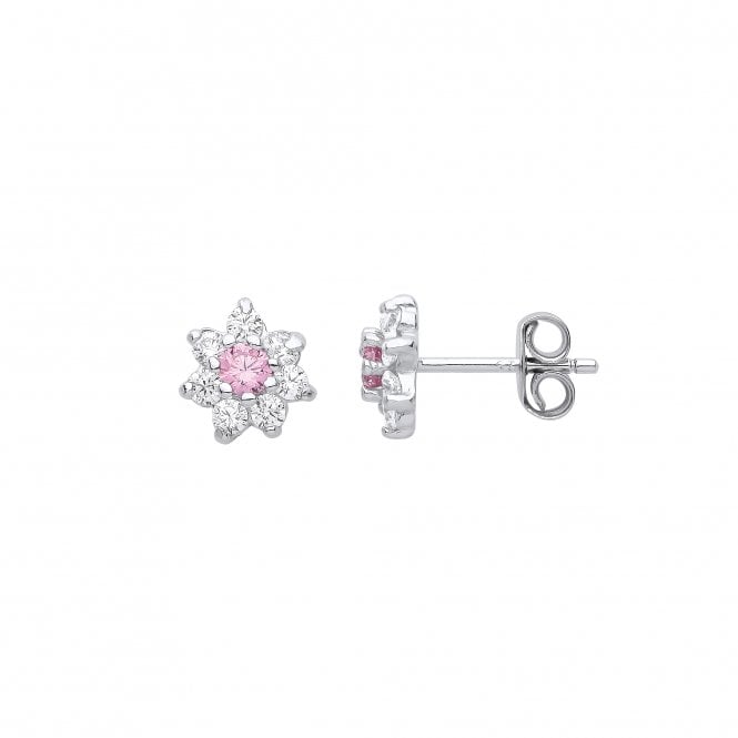 Albion Simulated Pink Sapphire & Cubic Zirconia Earrings